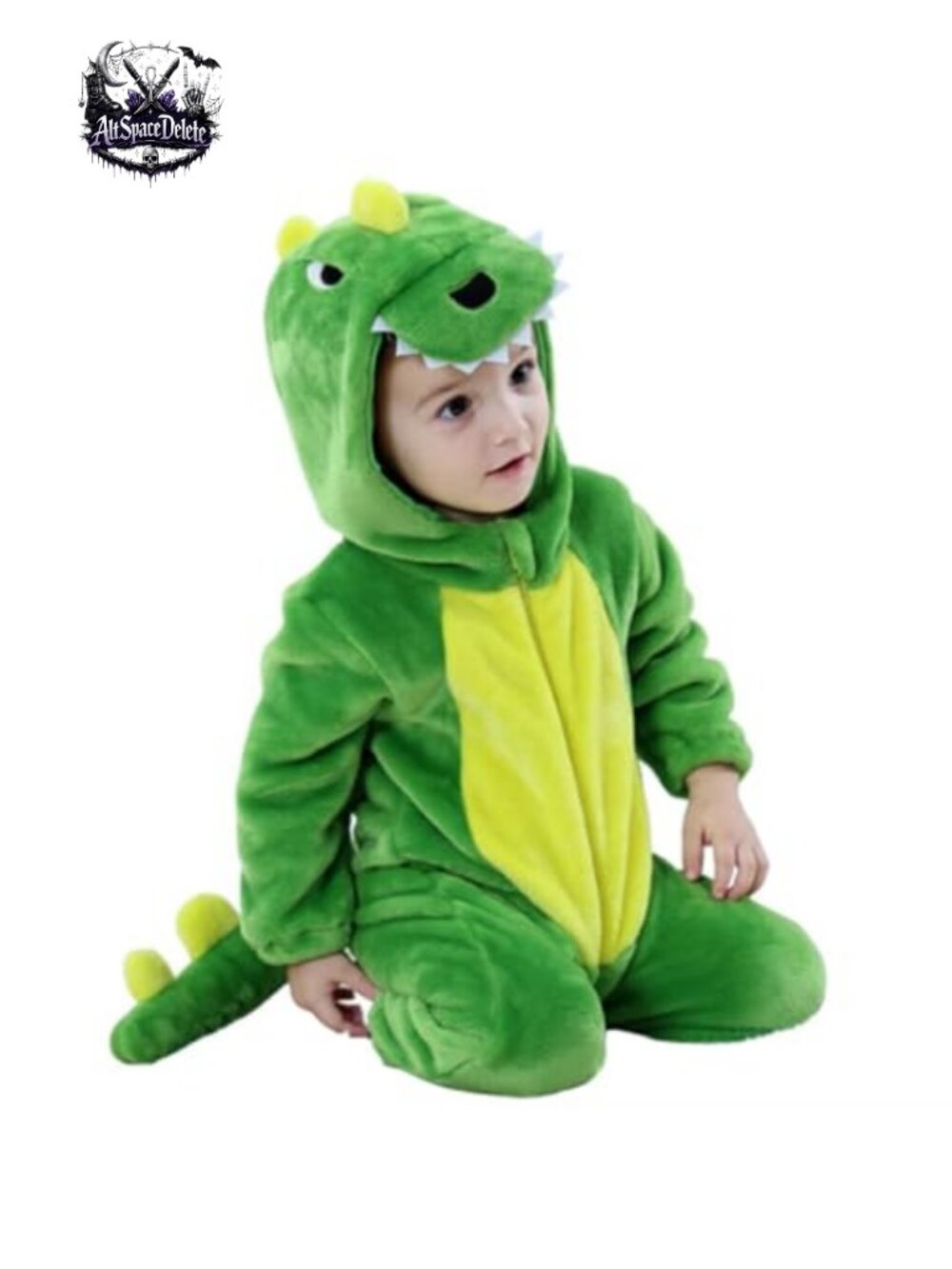 Flannel Dinosaur Costume Halloween Baby Romper Zipper Cosplay Outfit